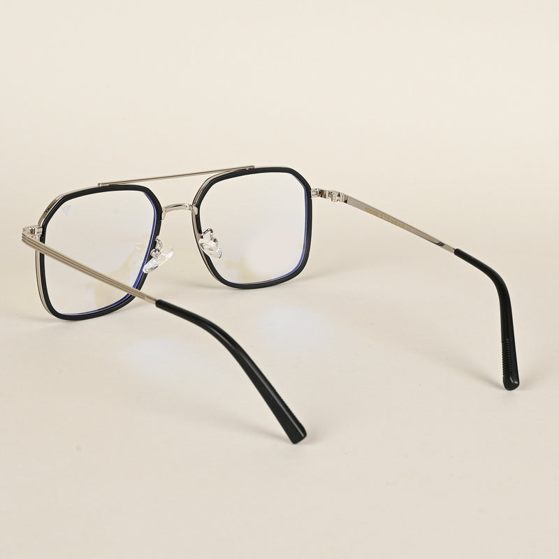 Voyage Maverick Black & Silver Wayfarer Eyeglasses for Men & Women (TR87313MG4718-C3)