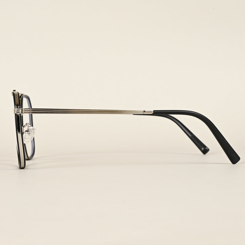 Voyage Maverick Black & Silver Wayfarer Eyeglasses for Men & Women (TR87313MG4718-C3)