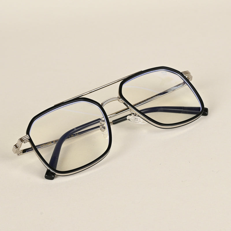 Voyage Maverick Black & Silver Wayfarer Eyeglasses for Men & Women (TR87313MG4718-C3)