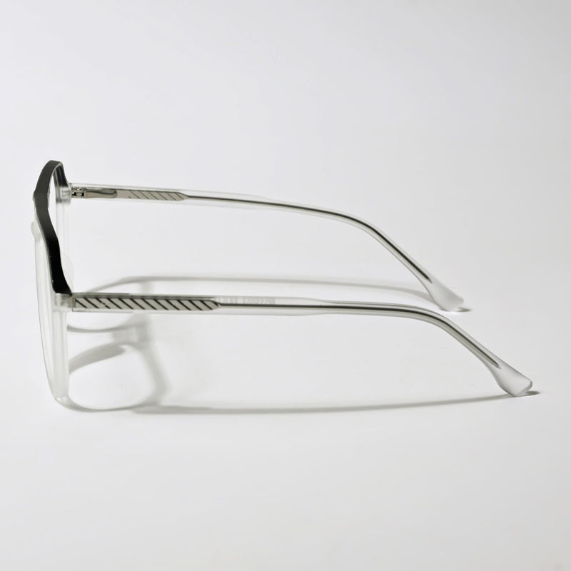 Eyejack Swift Matt Transparent & Black Aviator Eyeglasses for Men & Women (MB23004CL152-C1)