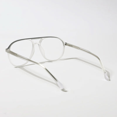 Eyejack Swift Matt Transparent & Grey Aviator Eyeglasses for Men & Women (MB23003CL145-C2)