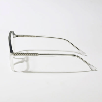 Eyejack Swift Matt Transparent & Grey Aviator Eyeglasses for Men & Women (MB23003CL145-C2)