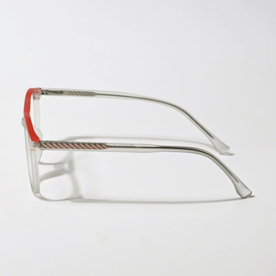 Eyejack Swift Grey & Red Oval Eyeglasses for Men & Women (MB23002CL141-C6)