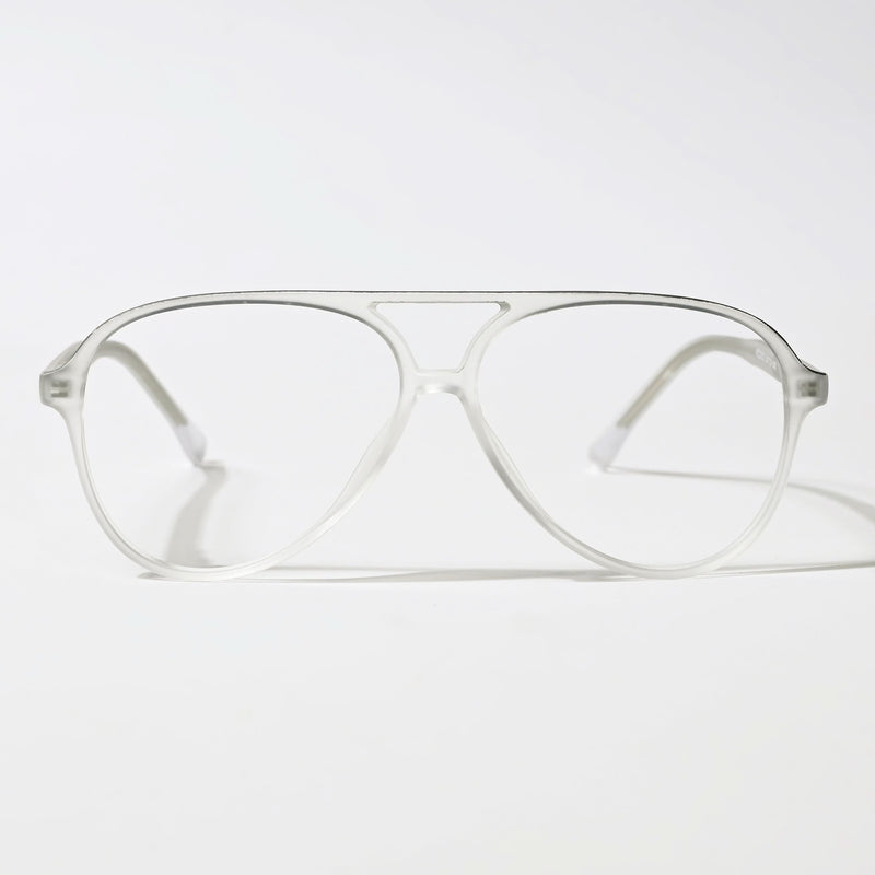Eyejack Swift Matt Transparent & Grey Aviator Eyeglasses for Men & Women (MB23005CL161-C2)