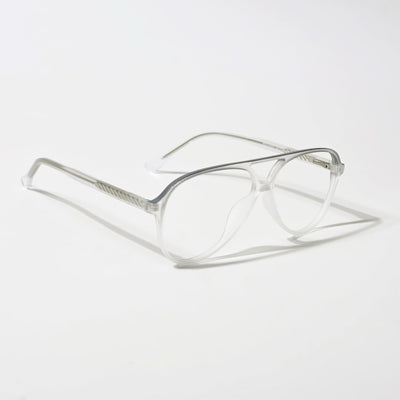 Eyejack Swift Matt Transparent & Grey Aviator Eyeglasses for Men & Women (MB23005CL161-C2)