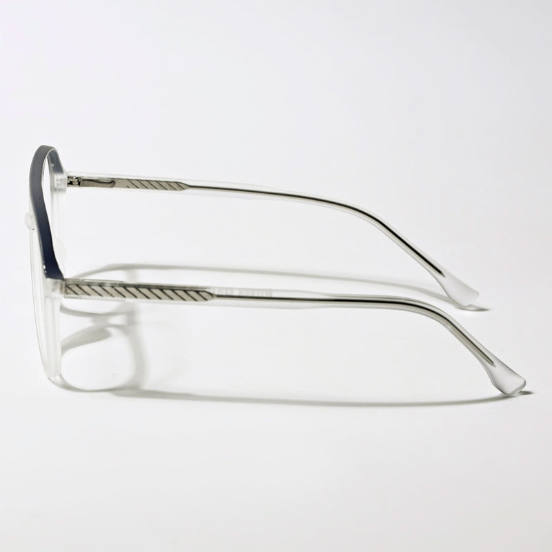 Eyejack Swift Matt Transparent & Grey Aviator Eyeglasses for Men & Women (MB23005CL161-C2)