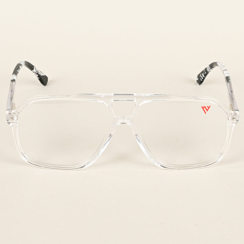 Voyage Maverick Transparent & Black Wayfarer Eyeglasses for Men & Women (V42006MG4802-C3)