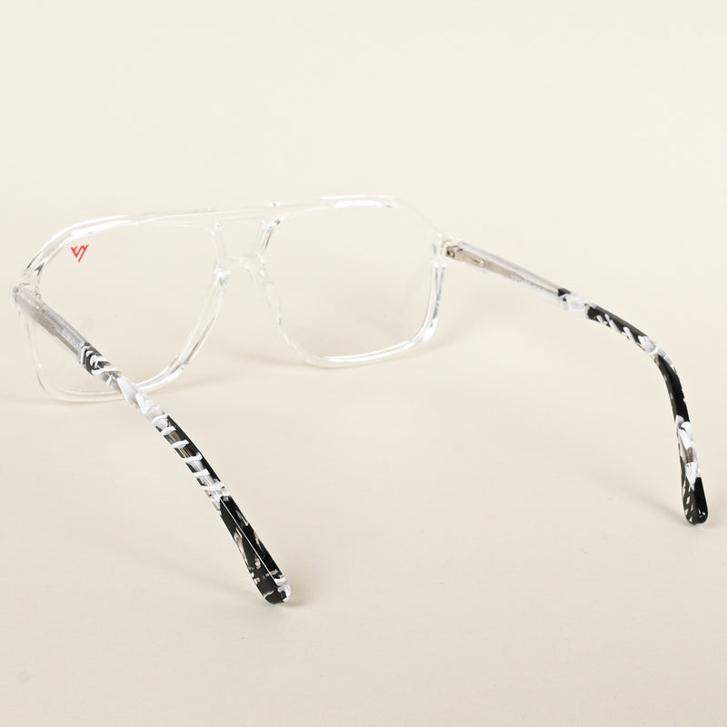 Voyage Maverick Transparent & Black Wayfarer Eyeglasses for Men & Women (V42006MG4802-C3)