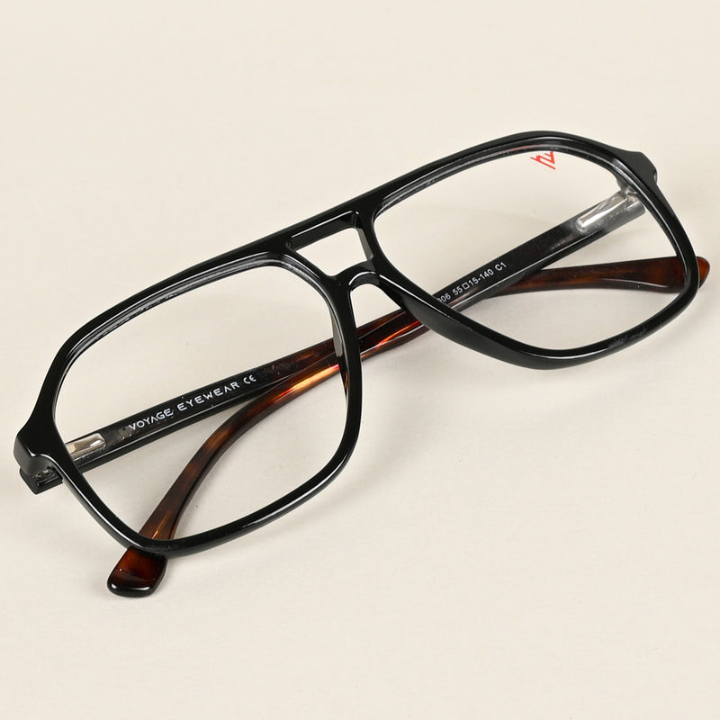 Voyage Maverick Shine Black Wayfarer Eyeglasses for Men & Women (V42006MG4800-C1)