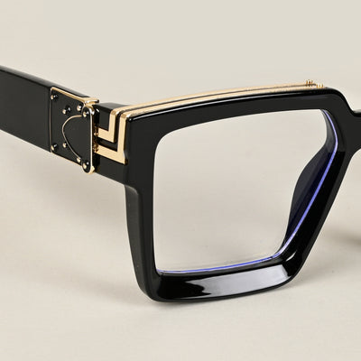 Voyage Exclusive Shine Black & Golden Wayfarer Eyeglasses for Men & Women (86229MG5173-C1)
