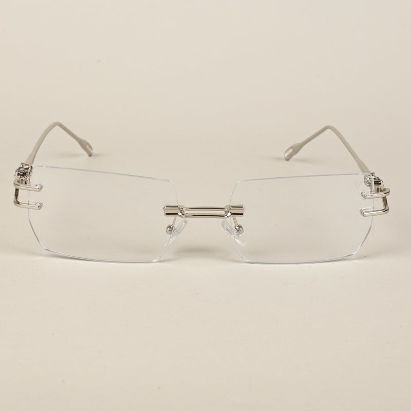 Voyage Rimless Rectangle Eyeglasses for Men & Women (98063MG5161-C2)