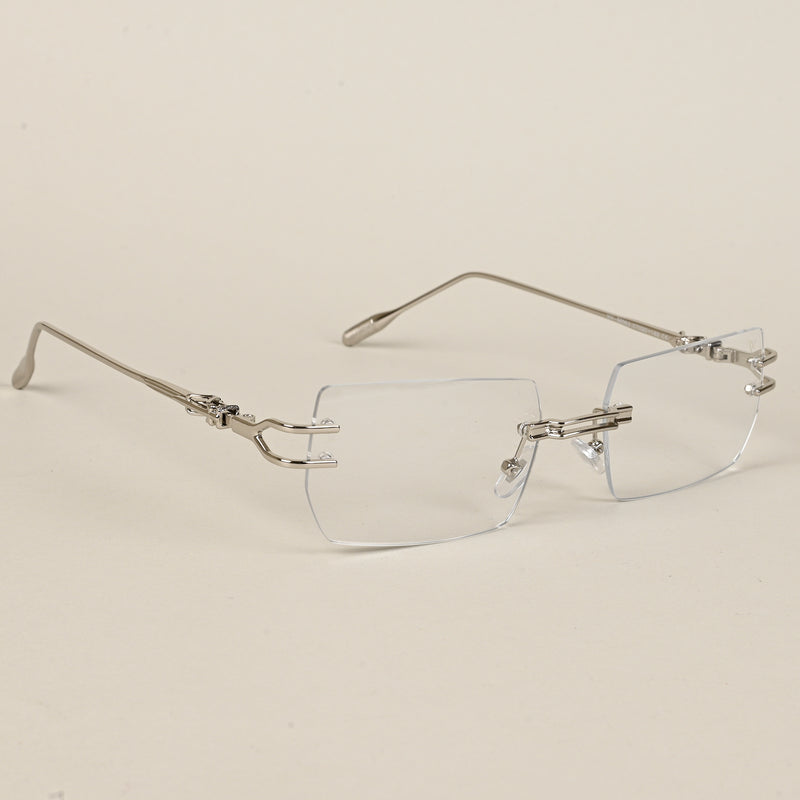 Voyage Rimless Rectangle Eyeglasses for Men & Women (98063MG5161-C2)