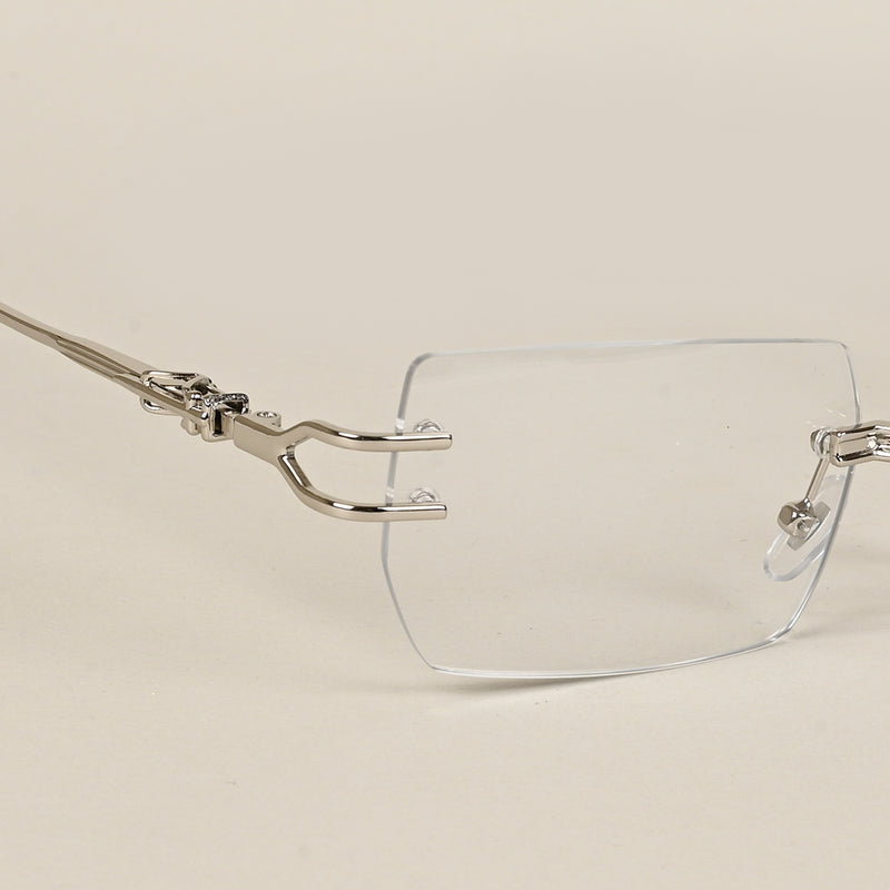 Voyage Rimless Rectangle Eyeglasses for Men & Women (98063MG5161-C2)
