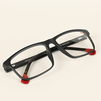 Voyage Matt Black Square Eyeglasses for Men & Women (V42001MG4766-C2)