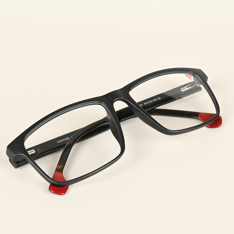 Voyage Matt Black Square Eyeglasses for Men & Women (V42001MG4766-C2)