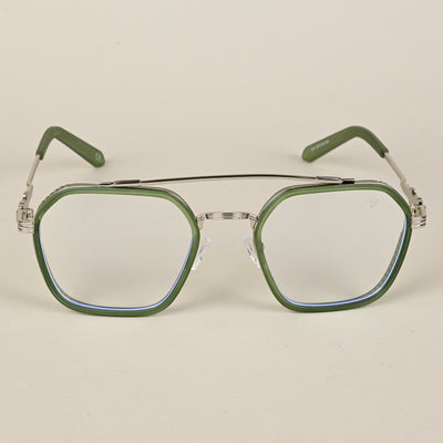 Voyage Green & Silver Wayfarer Eyeglasses for Men & Women (913MG5170-C5)