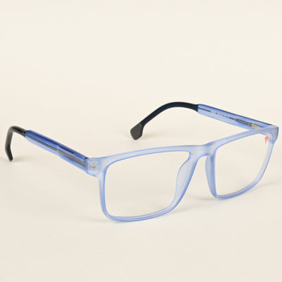 Voyage Transparent Blue Square Eyeglasses for Men & Women (V42001MG4769-C5)