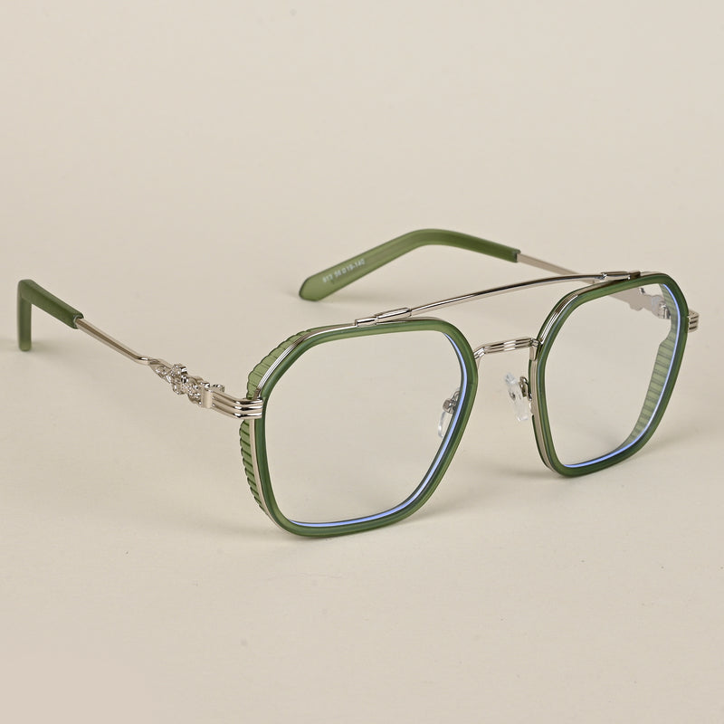 Voyage Green & Silver Wayfarer Eyeglasses for Men & Women (913MG5170-C5)