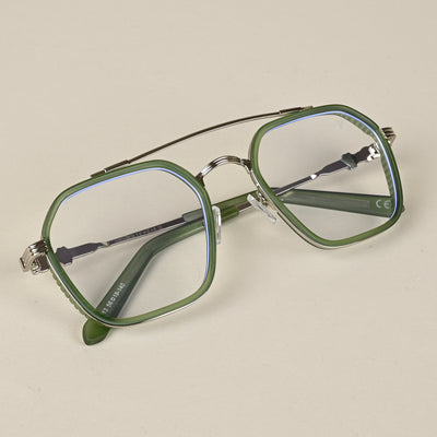 Voyage Green & Silver Wayfarer Eyeglasses for Men & Women (913MG5170-C5)