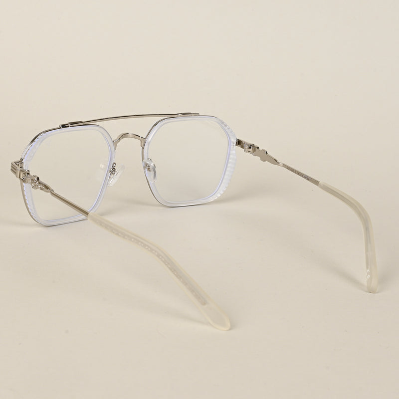 Voyage Transparent & Silver Wayfarer Eyeglasses for Men & Women (913MG5169-C4)