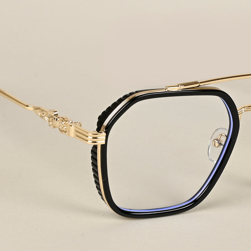 Voyage Black & Golden Wayfarer Eyeglasses for Men & Women (913MG5166-C1)