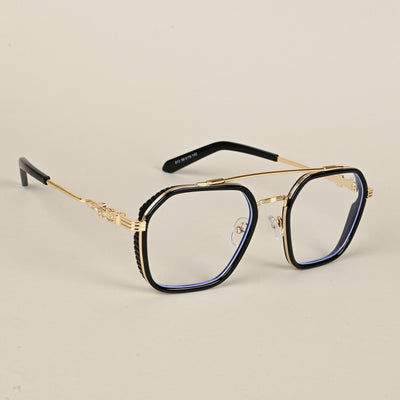 Voyage Black & Golden Wayfarer Eyeglasses for Men & Women (913MG5166-C1)