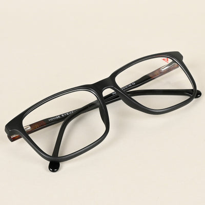 Voyage Matt Black Square Eyeglasses for Men & Women (V42002MG4773-C2)