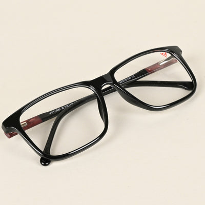 Voyage Shine Black Square Eyeglasses for Men & Women (V42002MG4772-C1)