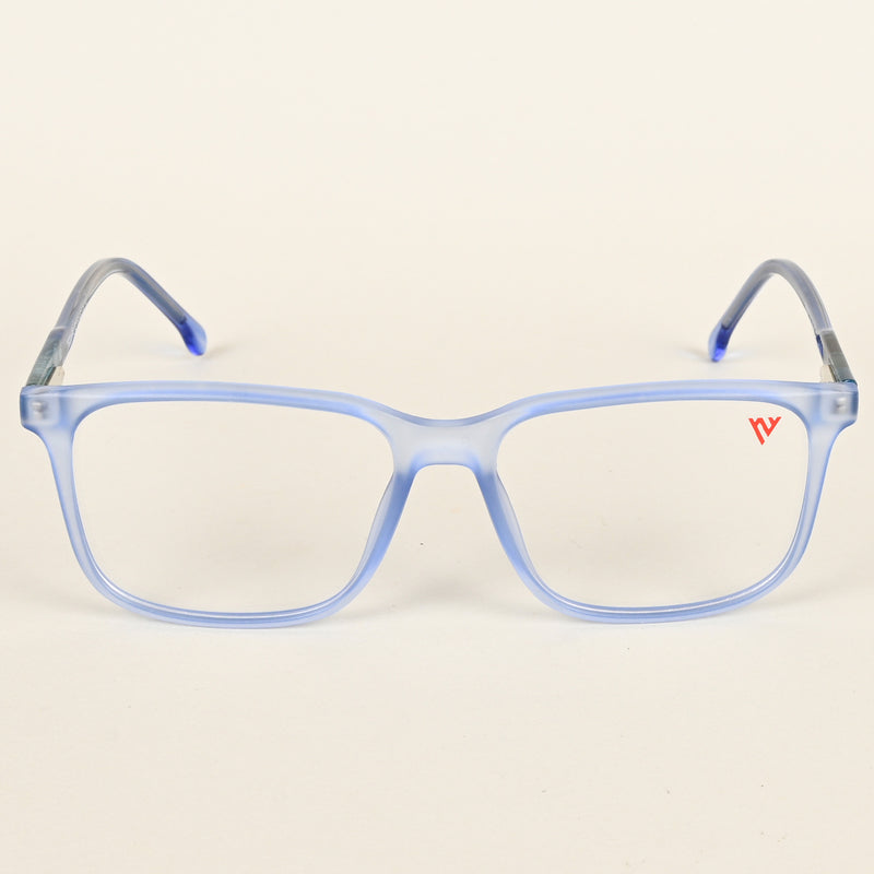 Voyage Transparent Blue Square Eyeglasses for Men & Women (V42002MG4776-C5)
