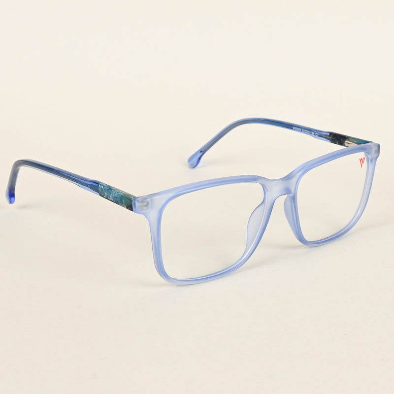 Voyage Transparent Blue Square Eyeglasses for Men & Women (V42002MG4776-C5)