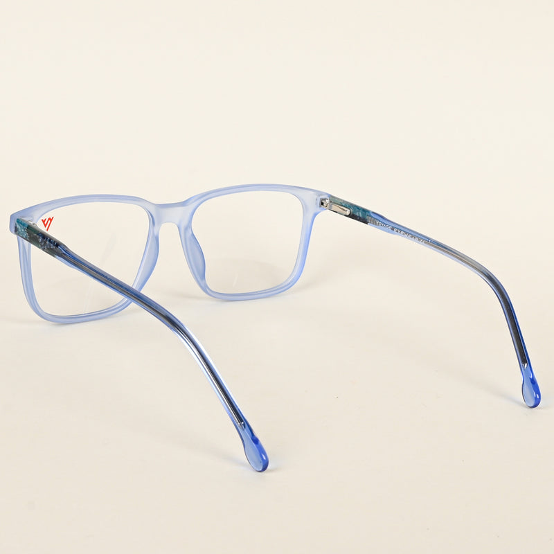 Voyage Transparent Blue Square Eyeglasses for Men & Women (V42002MG4776-C5)