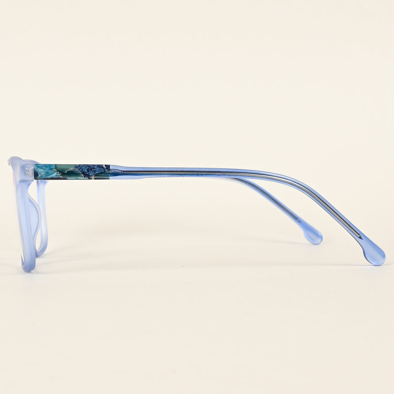 Voyage Transparent Blue Square Eyeglasses for Men & Women (V42002MG4776-C5)