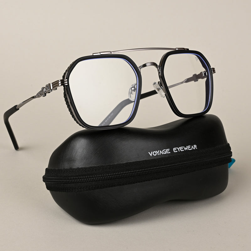 Voyage Black & Grey Wayfarer Eyeglasses for Men & Women (913MG5167-C2)