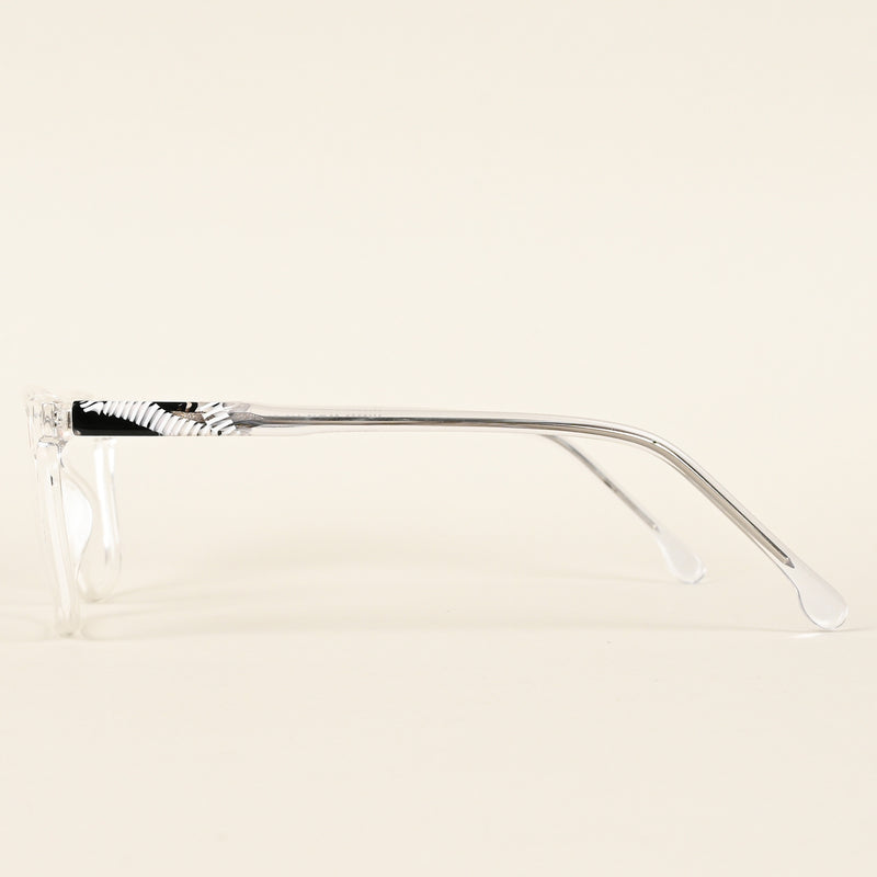 Voyage Transparent & Black Square Eyeglasses for Men & Women (V42002MG4774-C3)