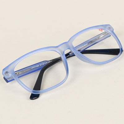Voyage Transparent Blue Square Eyeglasses for Men & Women (V42003MG4783-C5)