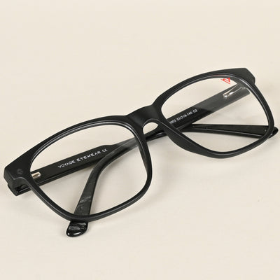 Voyage Matt Black Square Eyeglasses for Men & Women (V42003MG4780-C2)