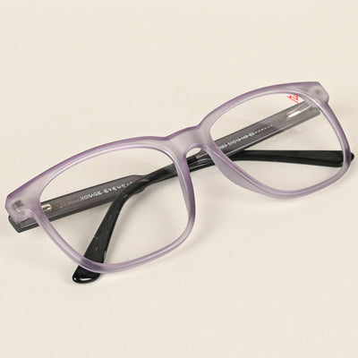 Voyage Transparent Purple Square Eyeglasses for Men & Women (V42003MG4784-C6)