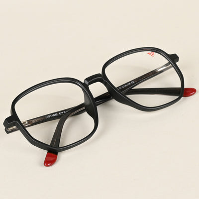 Voyage Matt Black Geometric Eyeglasses for Men & Women (V42005MG4794-C2)