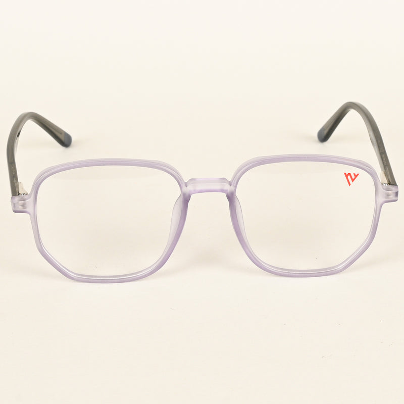 Voyage Transparent Purple Geometric Eyeglasses for Men & Women (V42005MG4798-C6)