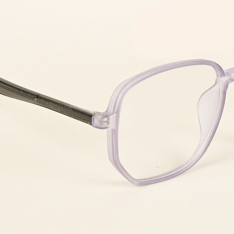 Voyage Transparent Purple Geometric Eyeglasses for Men & Women (V42005MG4798-C6)