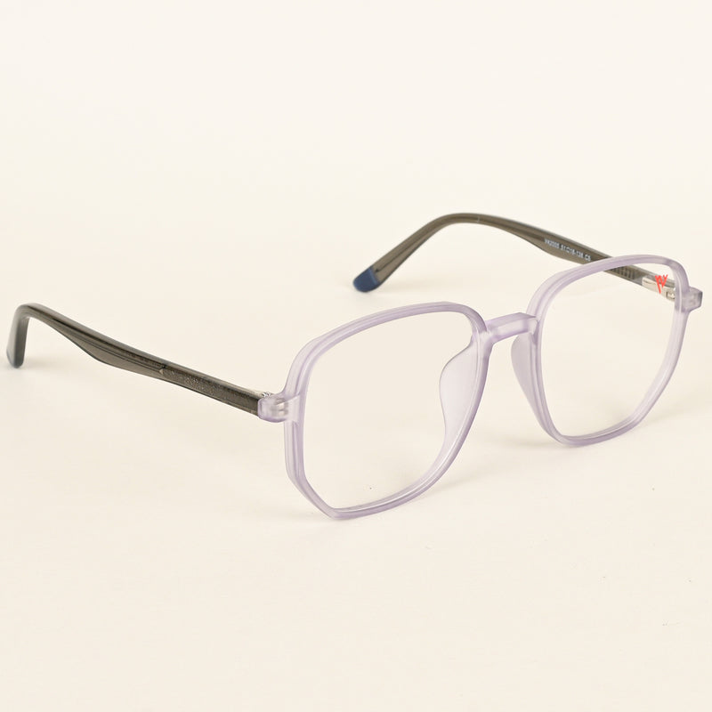 Voyage Transparent Purple Geometric Eyeglasses for Men & Women (V42005MG4798-C6)