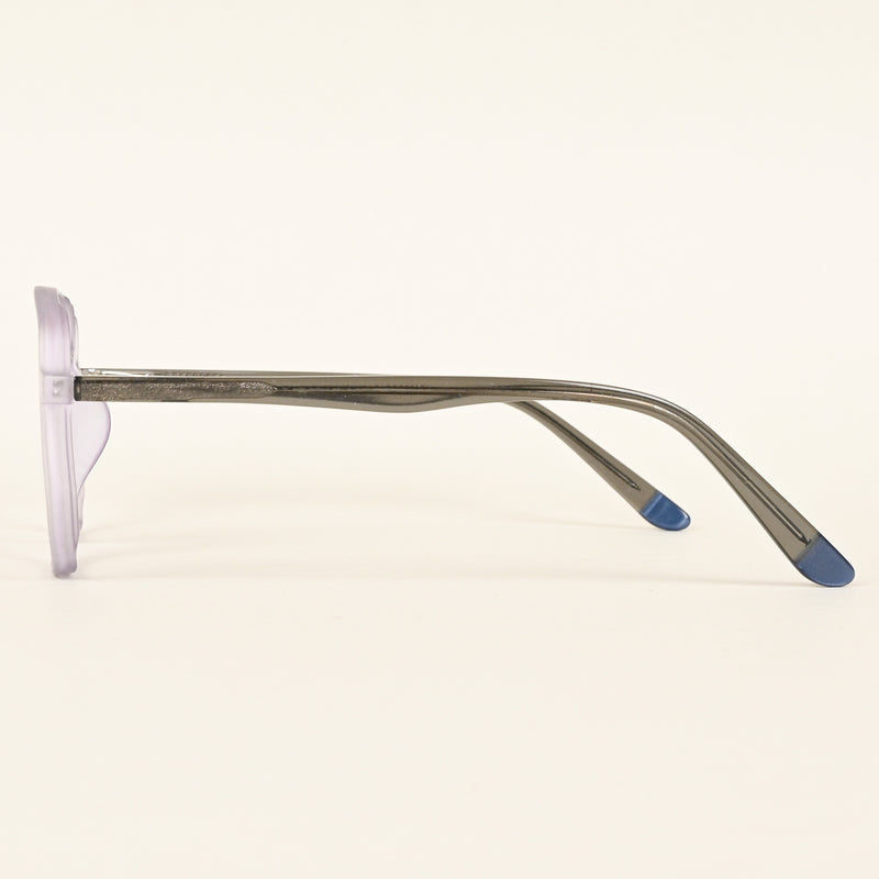 Voyage Transparent Purple Geometric Eyeglasses for Men & Women (V42005MG4798-C6)
