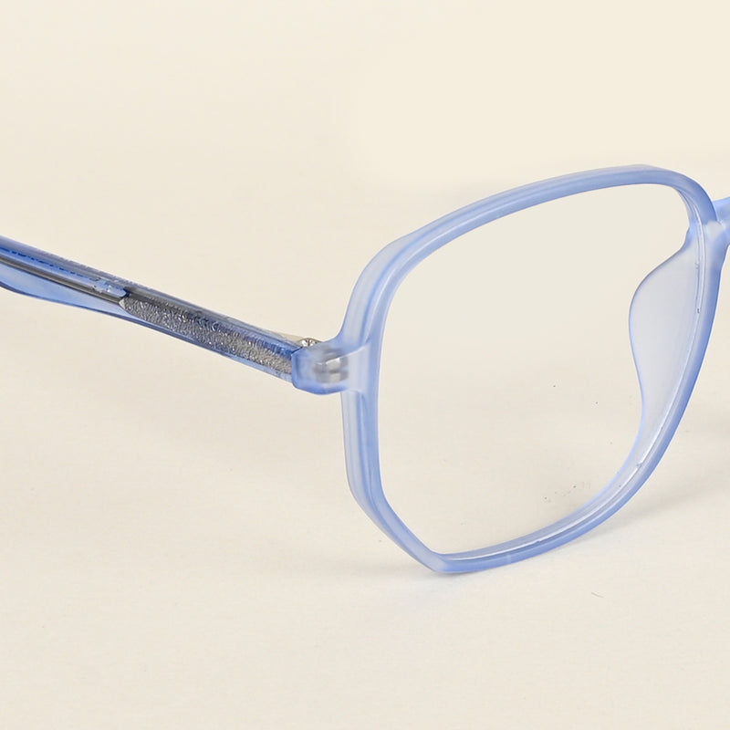 Voyage Transparent Blue Geometric Eyeglasses for Men & Women (V42005MG4797-C5)