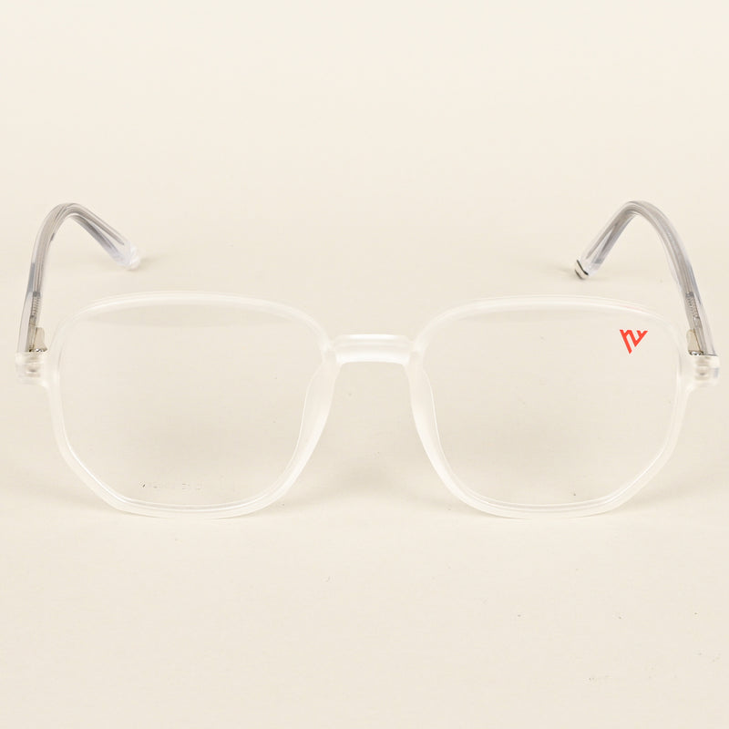 Voyage Transparent & Grey Geometric Eyeglasses for Men & Women (V42005MG4799-C7)