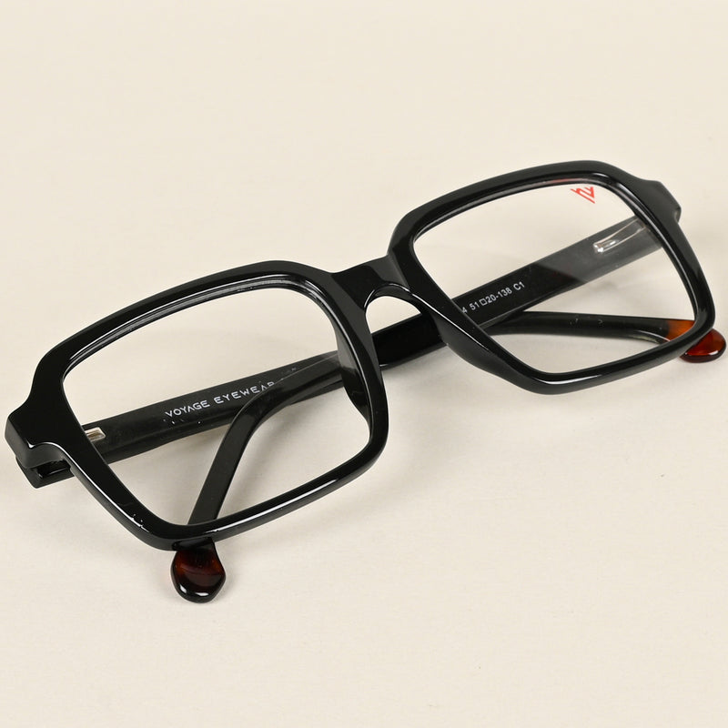 Voyage Shine Black Square Eyeglasses for Men & Women (V42004MG4786-C1)