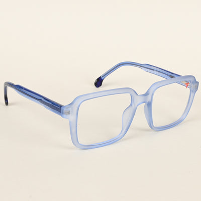 Voyage Transparent Blue Square Eyeglasses for Men & Women (V42004MG4790-C5)