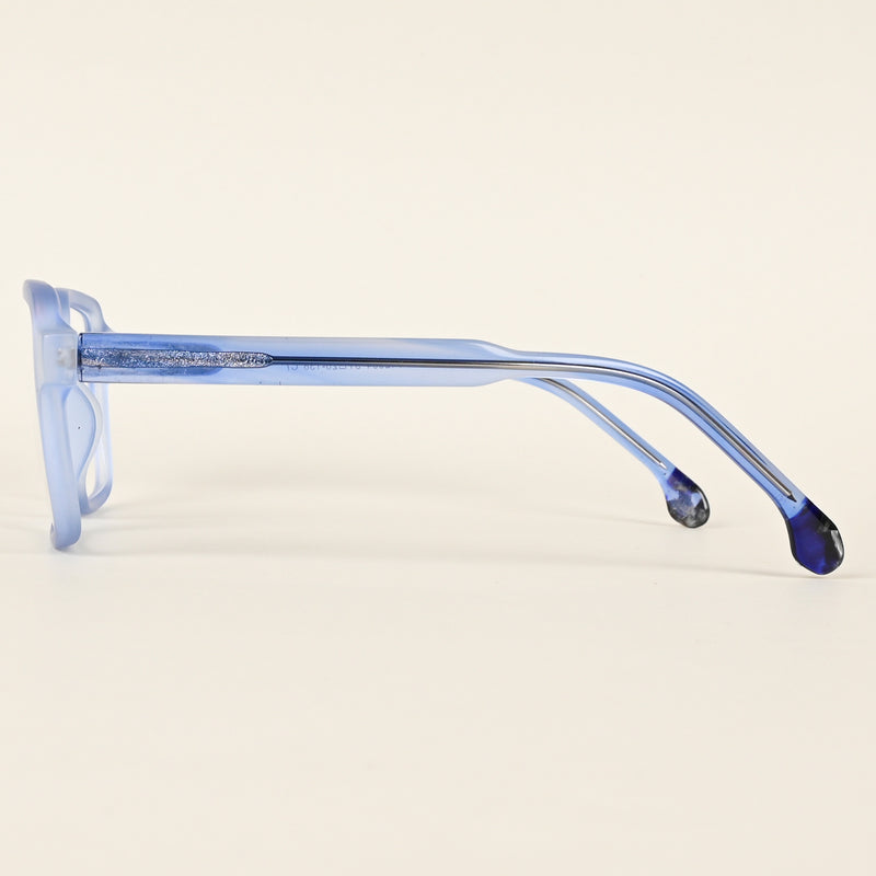 Voyage Transparent Blue Square Eyeglasses for Men & Women (V42004MG4790-C5)