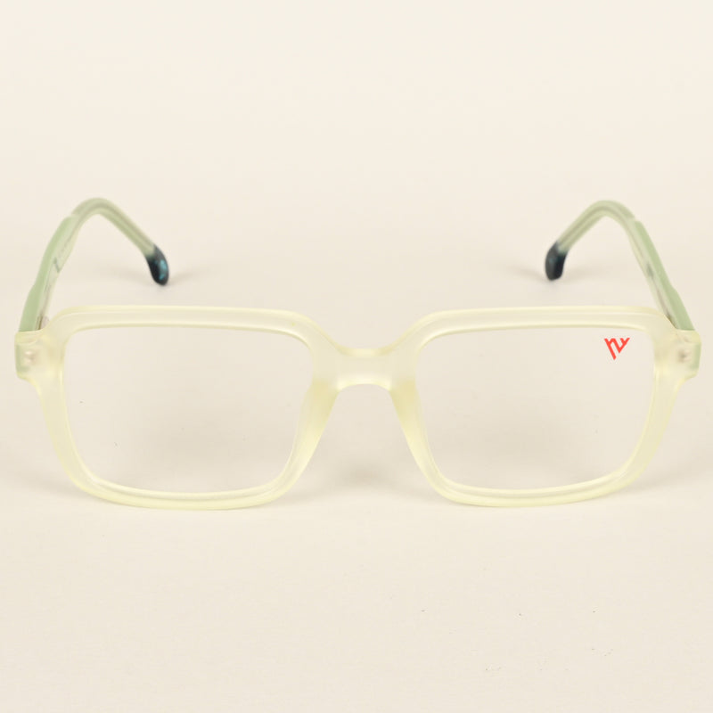 Voyage Transparent Yellow Square Eyeglasses for Men & Women (V42004MG4789-C4)