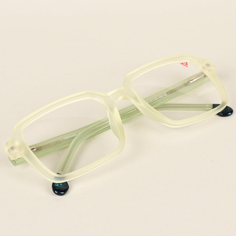 Voyage Transparent Yellow Square Eyeglasses for Men & Women (V42004MG4789-C4)