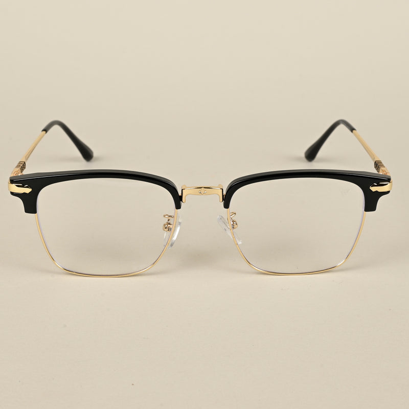 Voyage Golden & Black Square Eyeglasses for Men & Women (22001MG5084-C1)